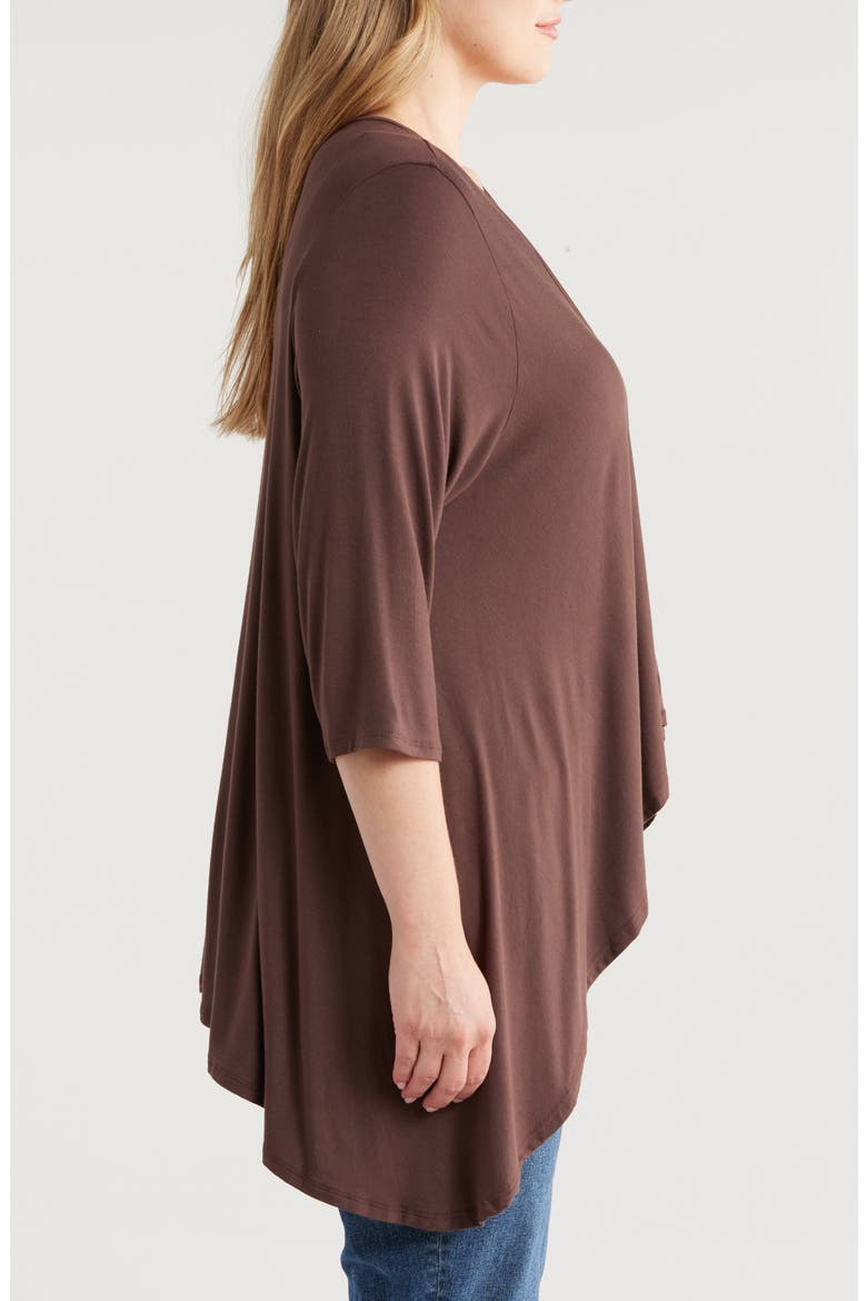Open Front Cardigan, Alternate, color, BROWN