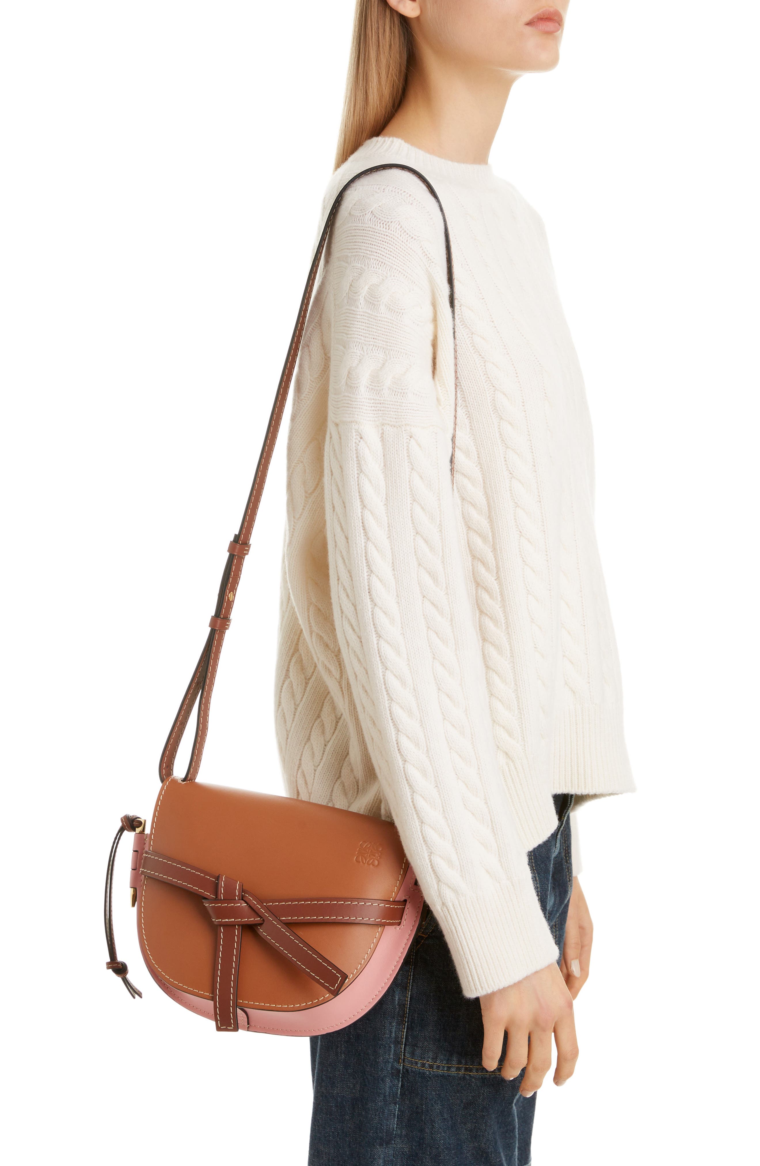 Loewe Gate Small Leather Crossbody Bag, Alternate, color, 