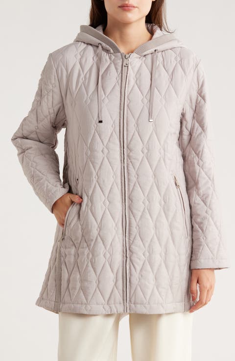 Midlength Diamond Quilted Jacket