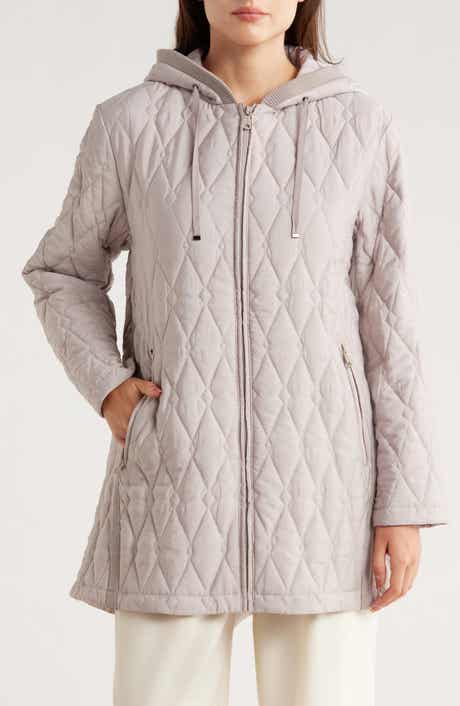 Bernardo Midlength Diamond Quilted Jacket