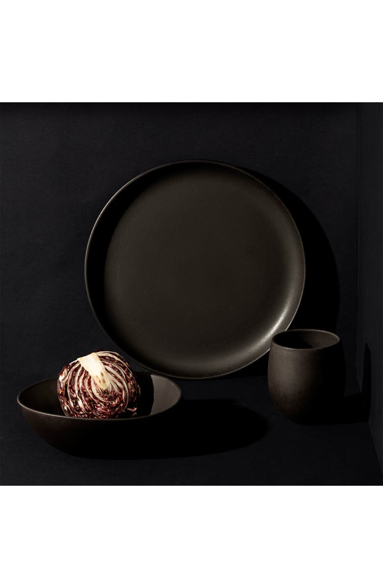 Gharyan Stoneware Gourmet Breakfast Dishes, Set of 12, Alternate, color, Matte Black