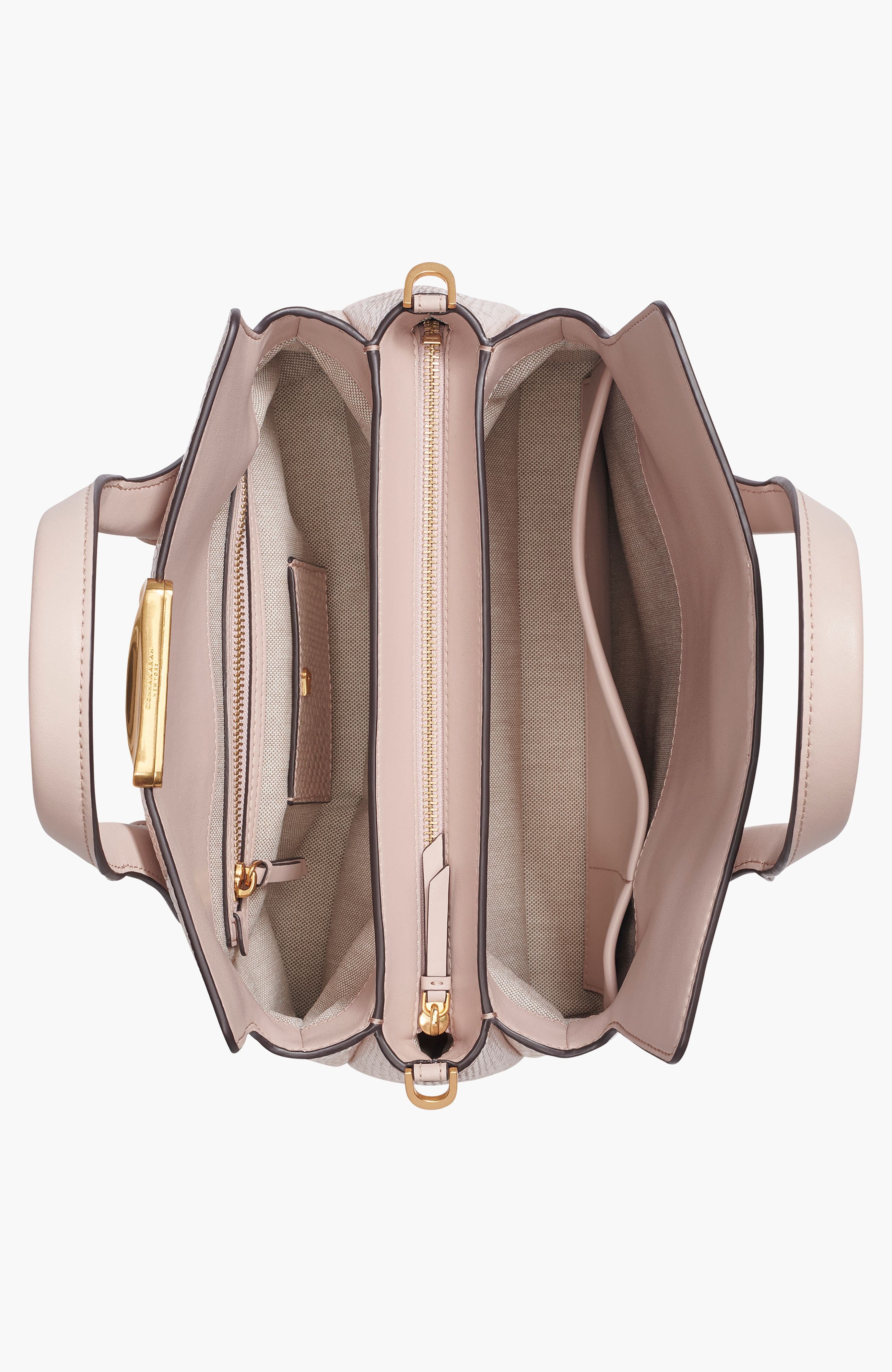 Donna Karan New York Amagansett Snake Satchel, Alternate, color, Snow Petal