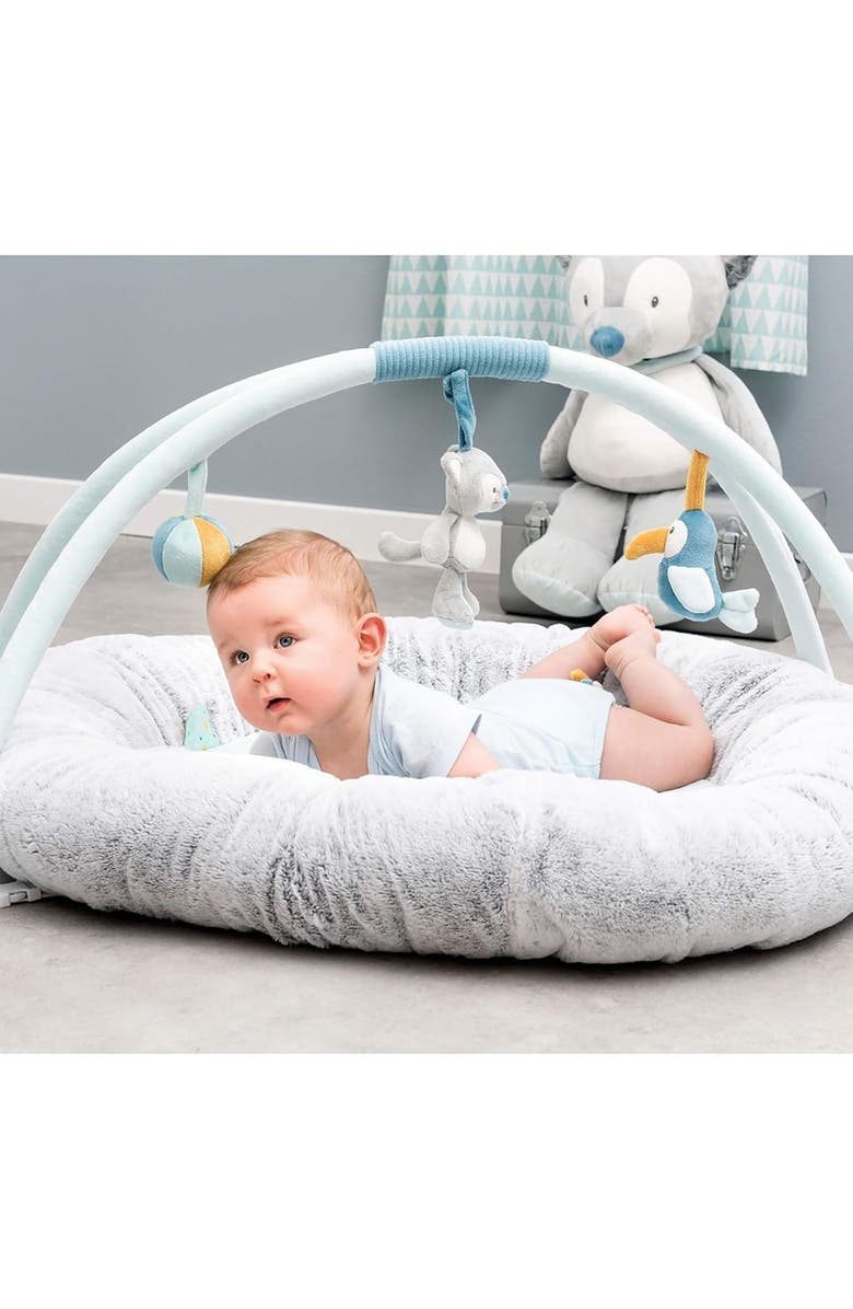 Nattou Play Mat with Arch, Alternate, color, Blue/ Grey