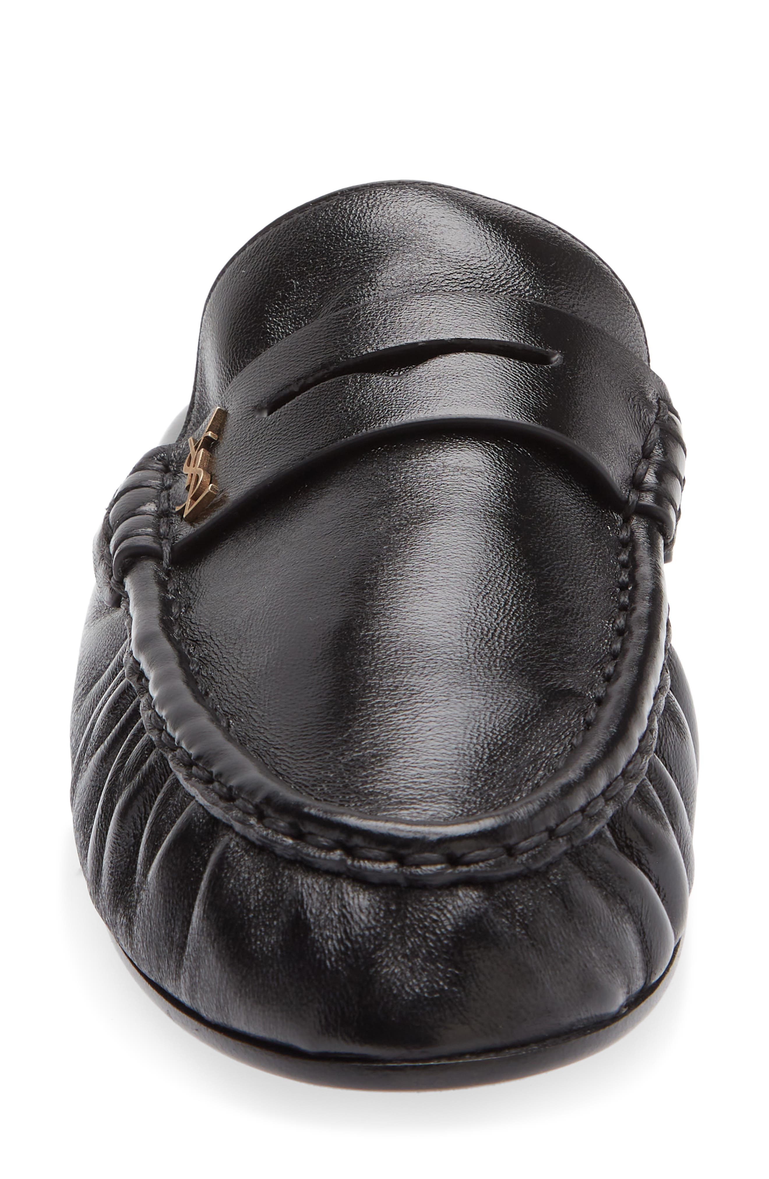 Saint Laurent Le Penny Loafer Mule, Alternate, color, Nero