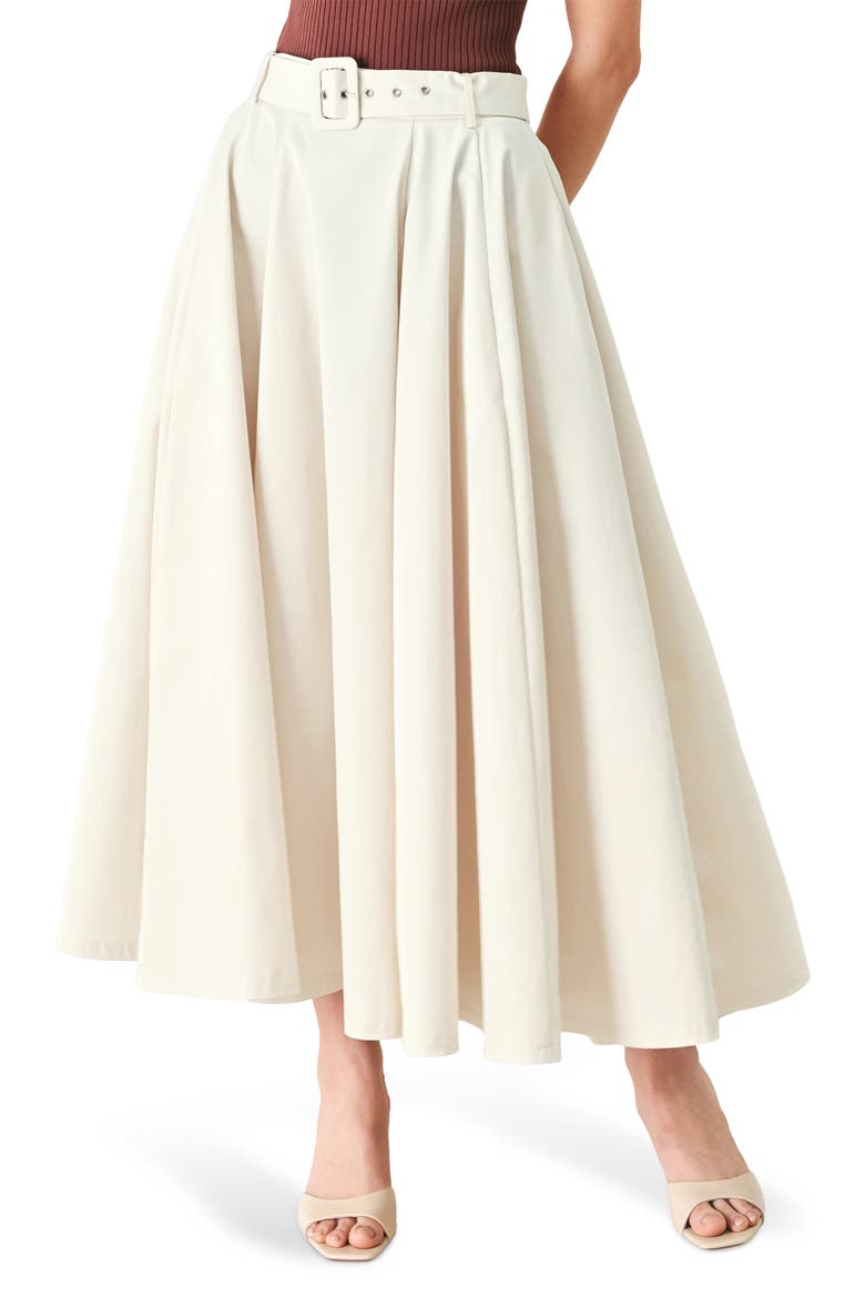 Circle Midi Skirt, Main, color, ECRU
