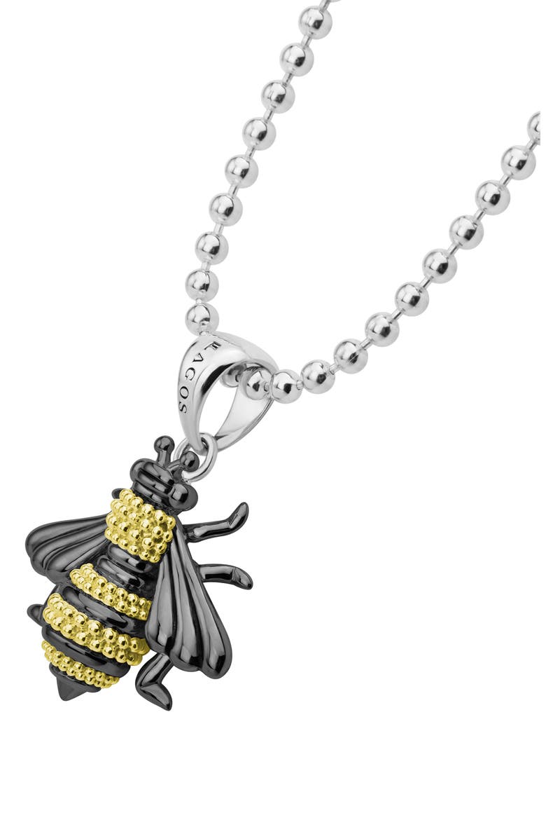 Rare Wonders - Honeybee Pendant Long Necklace, Alternate, color, SILVER/ GOLD