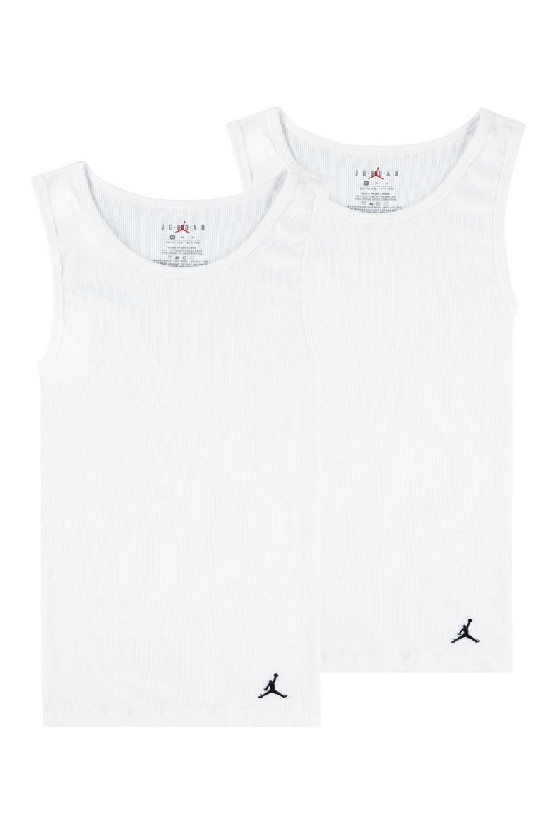 Kids' 2-Pack Ribbed Tank Tops, Main, color, 001WHITE