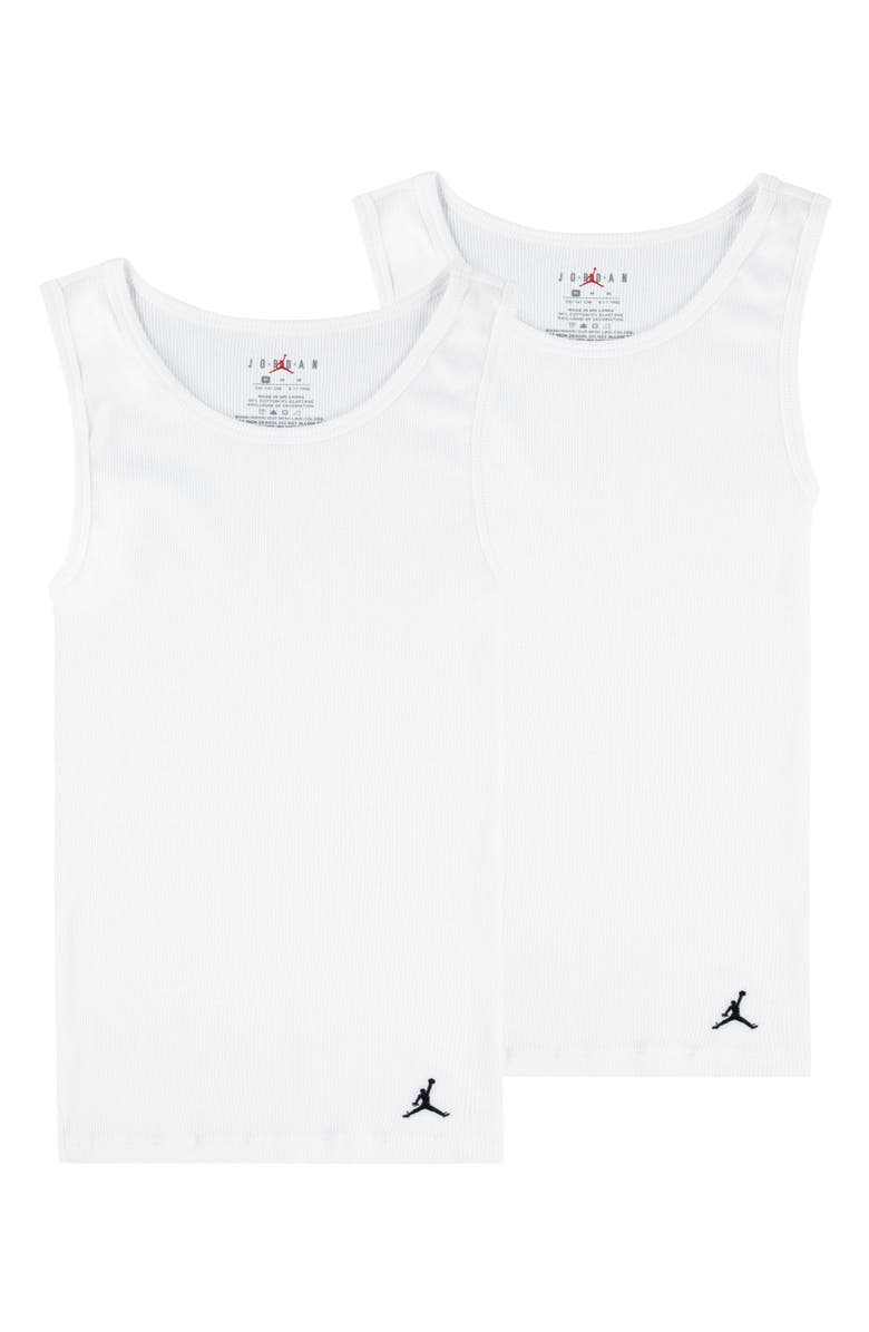 Jordan Kids' 2-Pack Ribbed Tank Tops, Main, color, 001White