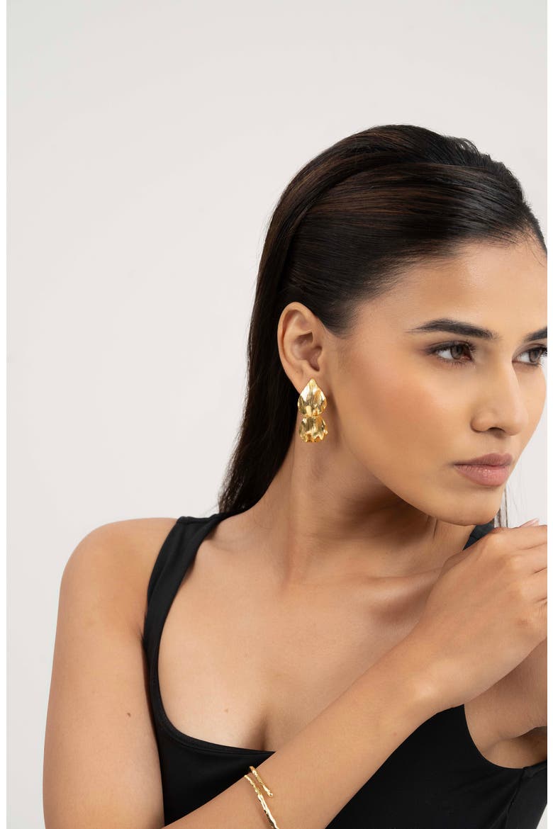 Zaria Double Drop Earrings, Alternate, color, GOLD
