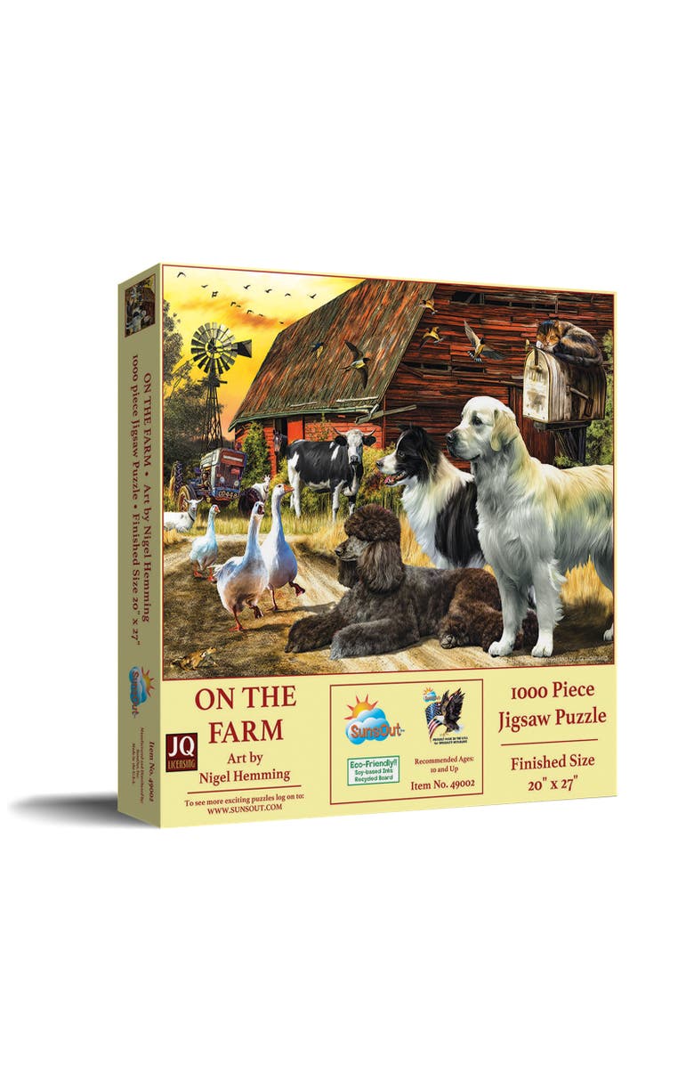 Sunsout Life on the Farm 1000 piece Jigsaw Puzzle for Adults, Main, color, Multicolor