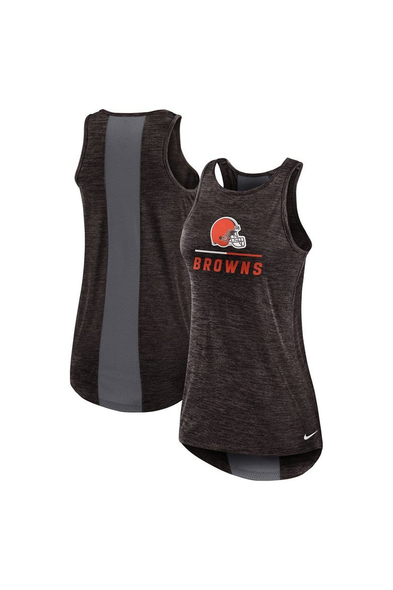Women's Nike Brown Cleveland Browns High Neck Performance Tank Top, Main, color, Brown