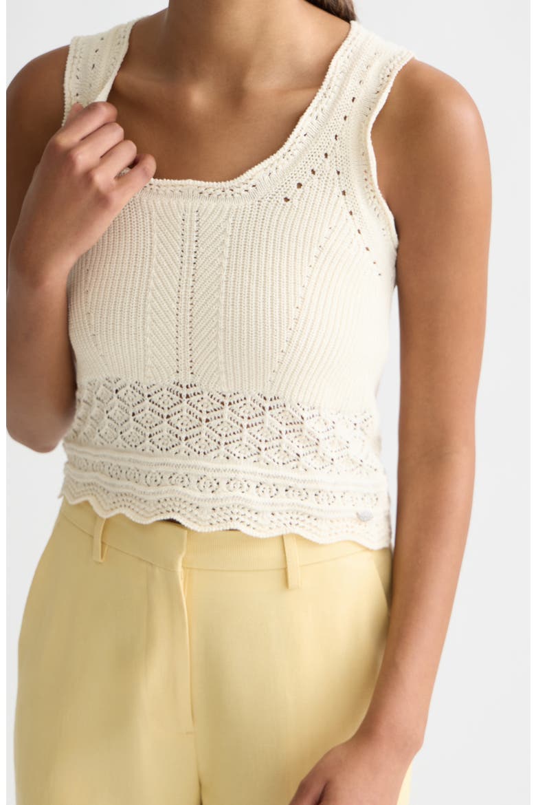 Pointelle Crop Sweater Tank, Alternate, color, EGGNOG