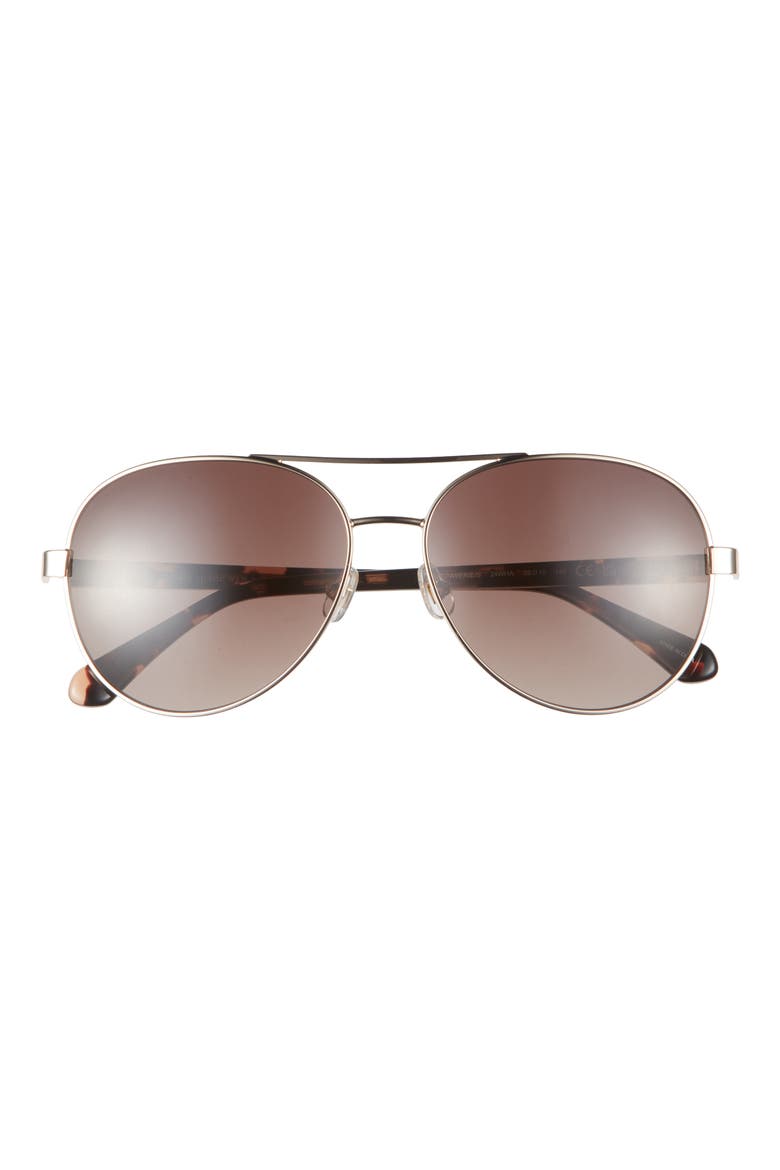 averie 58mm gradient aviator sunglasses, Main, color, 024W-HA