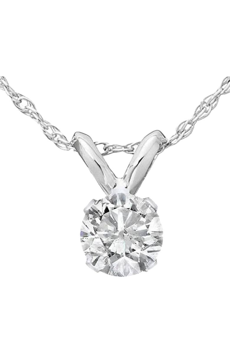 Bliss Diamond 1/2 Ct Solitaire Lab Grown Certified Diamond Pendant 14K Gold Necklace, Main, color, 