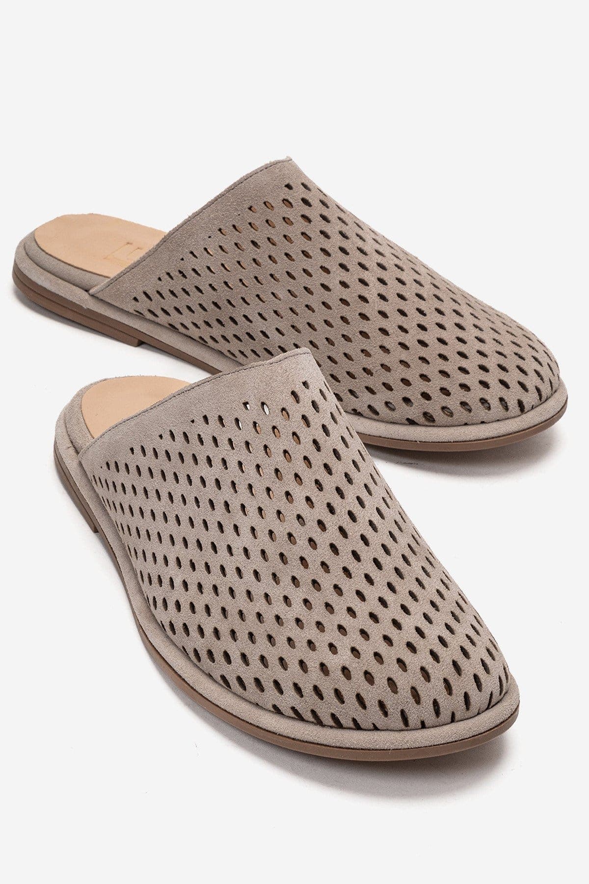 Melara Leather Slip On Mule, Main, color, Beige Suede