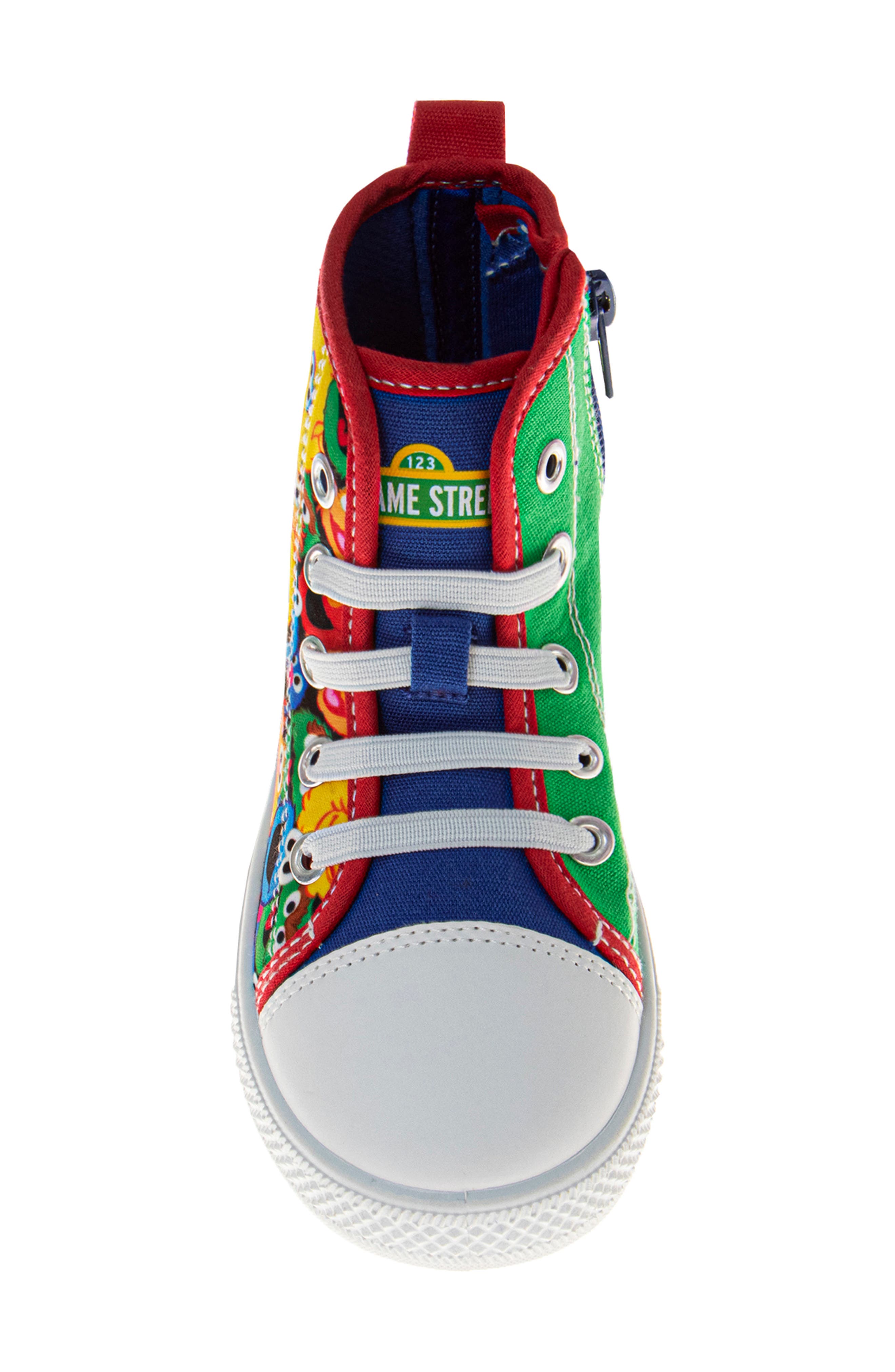 x Sesame Street® Kids' All Your Friends High Top Sneaker, Alternate, color, RED MULTI