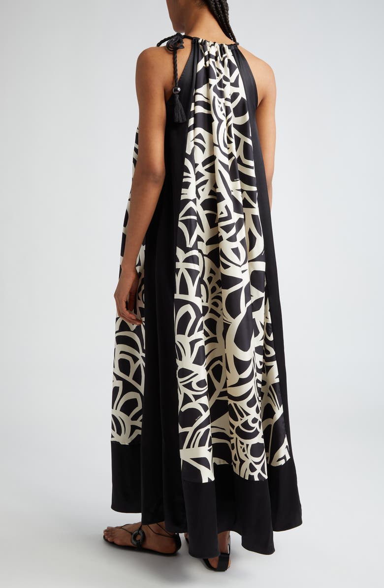 Max Mara Licenza Print Silk Twill Halter Dress, Alternate, color,