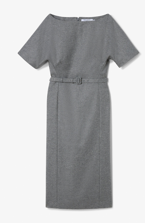 M.m.lafleur Meredith Slub Tweed Dress In Gray