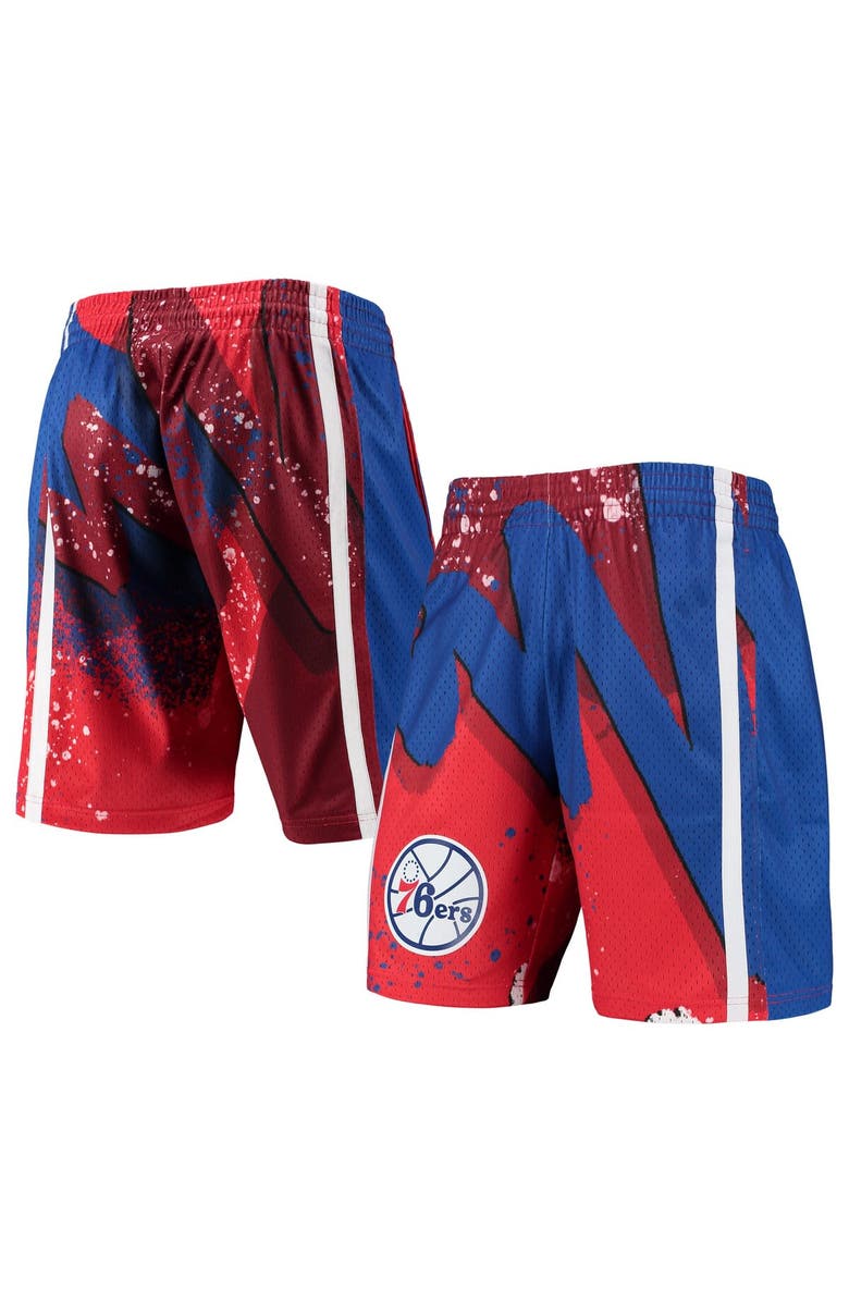 Mitchell & Ness Men's Mitchell & Ness Red Philadelphia 76ers Hardwood Classics 1996 Hyper Hoops Swingman Shorts, Main, color, Red