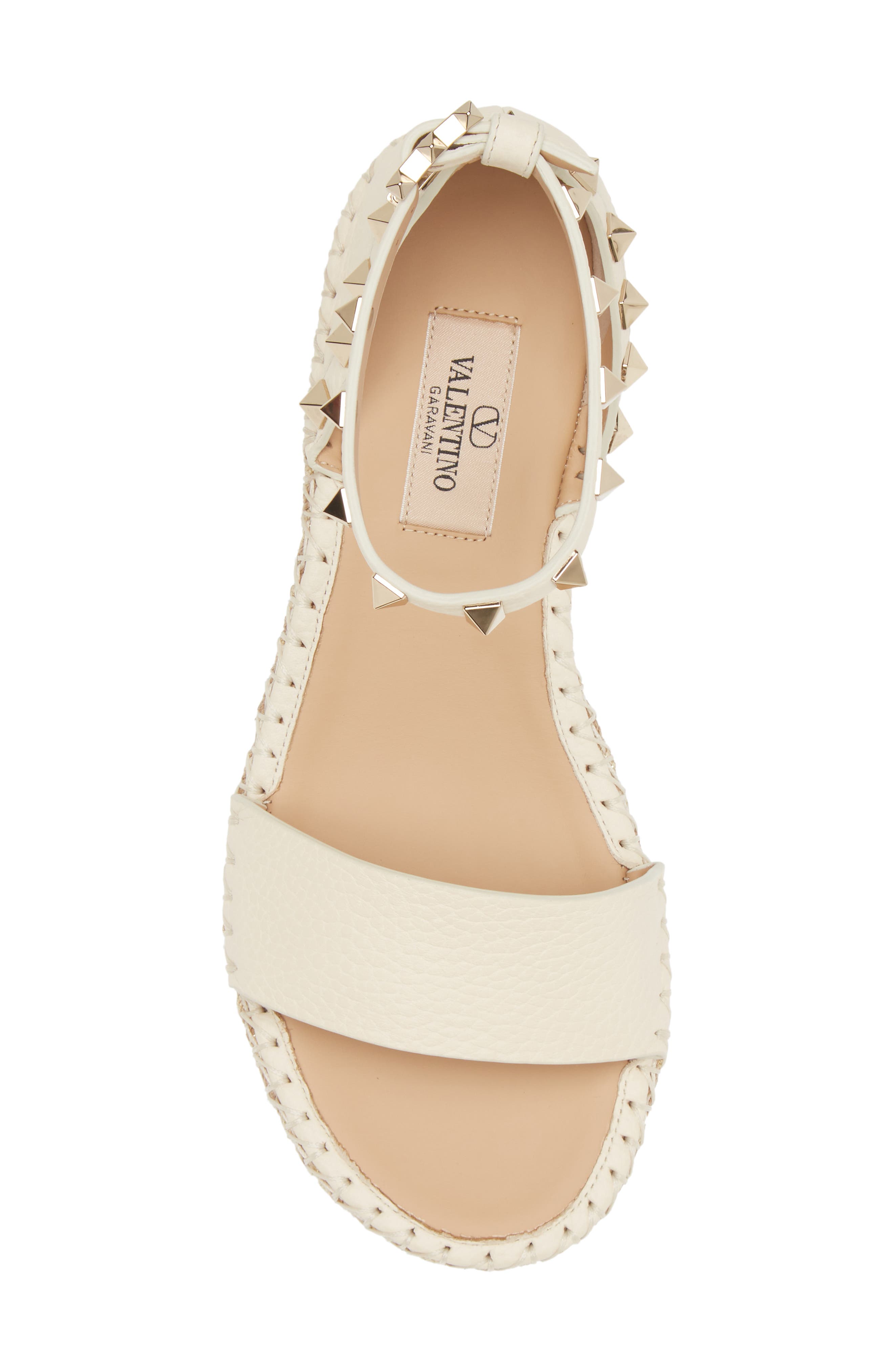 Valentino Garavani Rockstud Espadrille Platform Sandal, Alternate, color, 