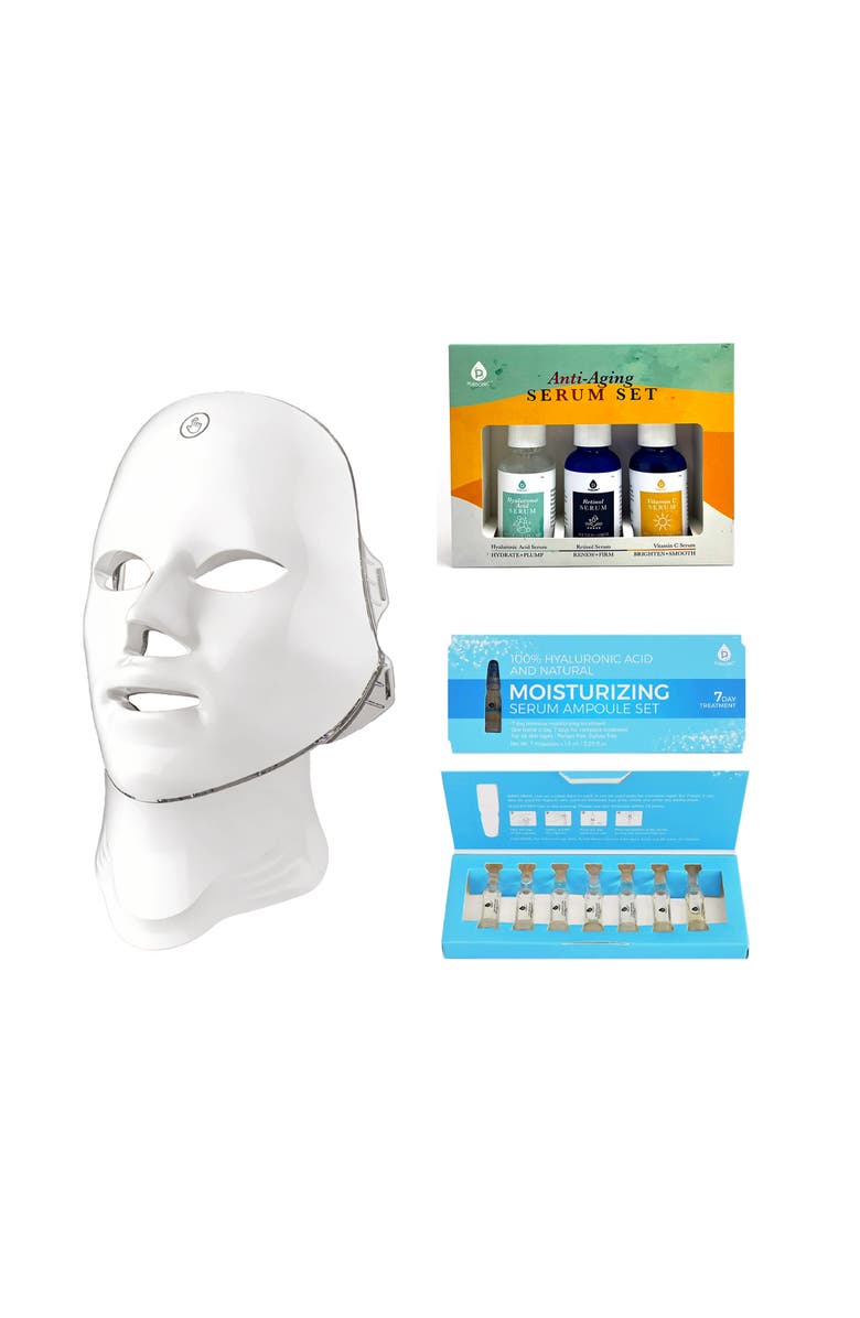 PURSONIC 7-in-1 LED Mask, Anti-Aging Serums & 7-Day Hyaluronic Acid, Main, color, Multicolor