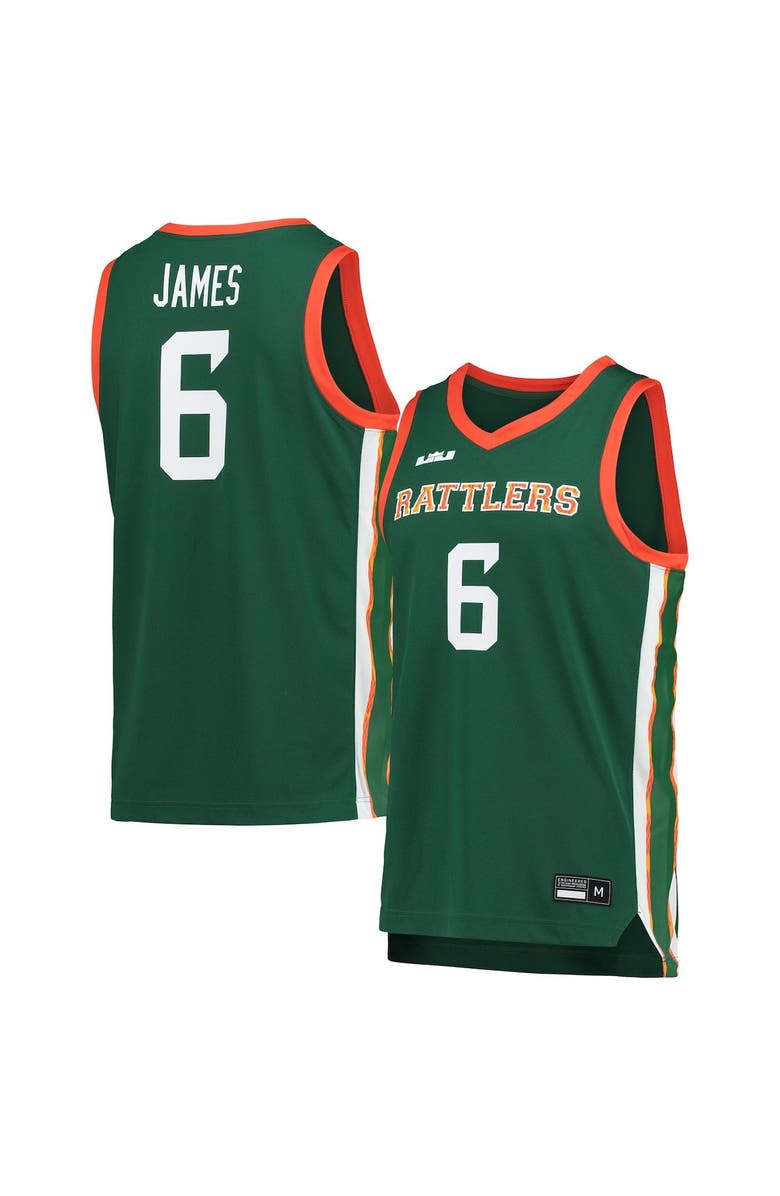 NIKE X LEBRON JAMES Men's Nike x LeBron James Green Florida A&M Rattlers Replica Basketball Jersey, Alternate, color, Green