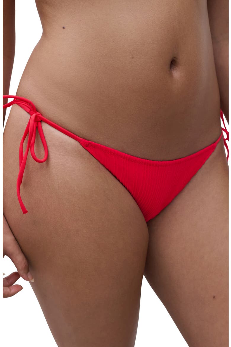 Jacquard Bikini Bottoms, Alternate, color, CHERRY RED