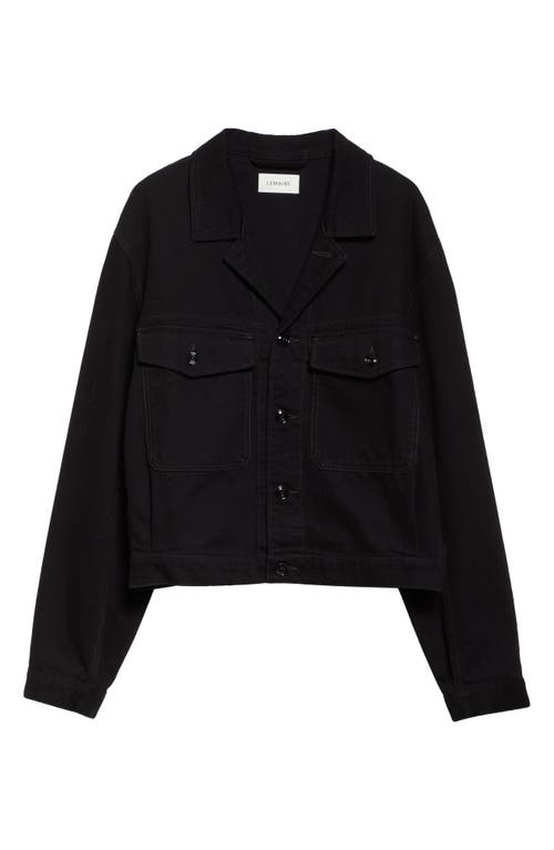 Lemaire Heavy Denim Trucker Jacket In Black