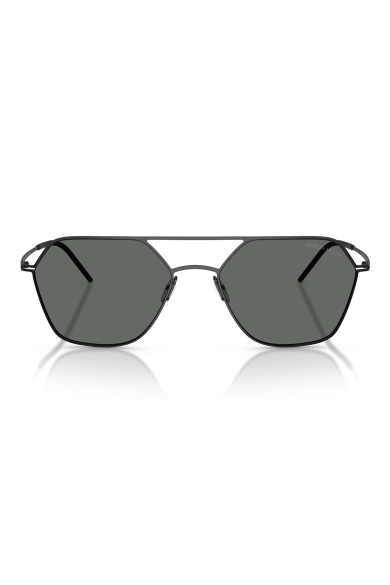 54mm Square Sunglasses, Main, color, MATTE BLACK / DARK GREY
