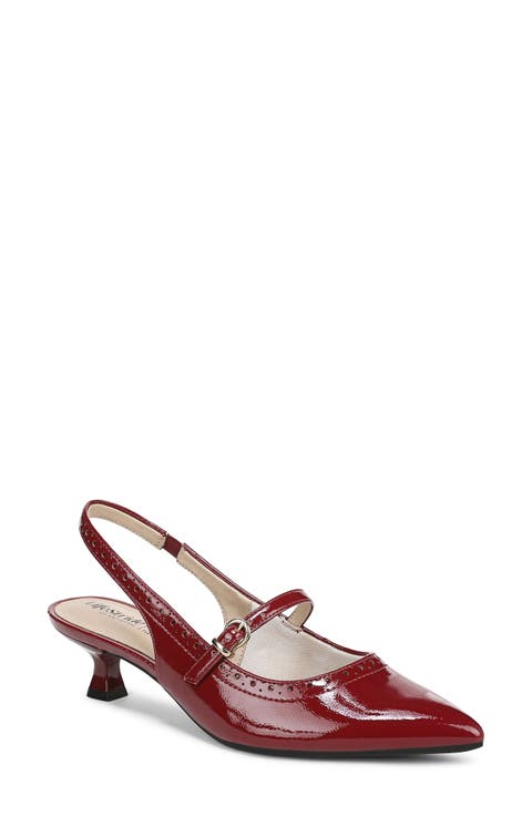 Marilyn Slingback Pointed Toe Kitten Heel Pump (Women)