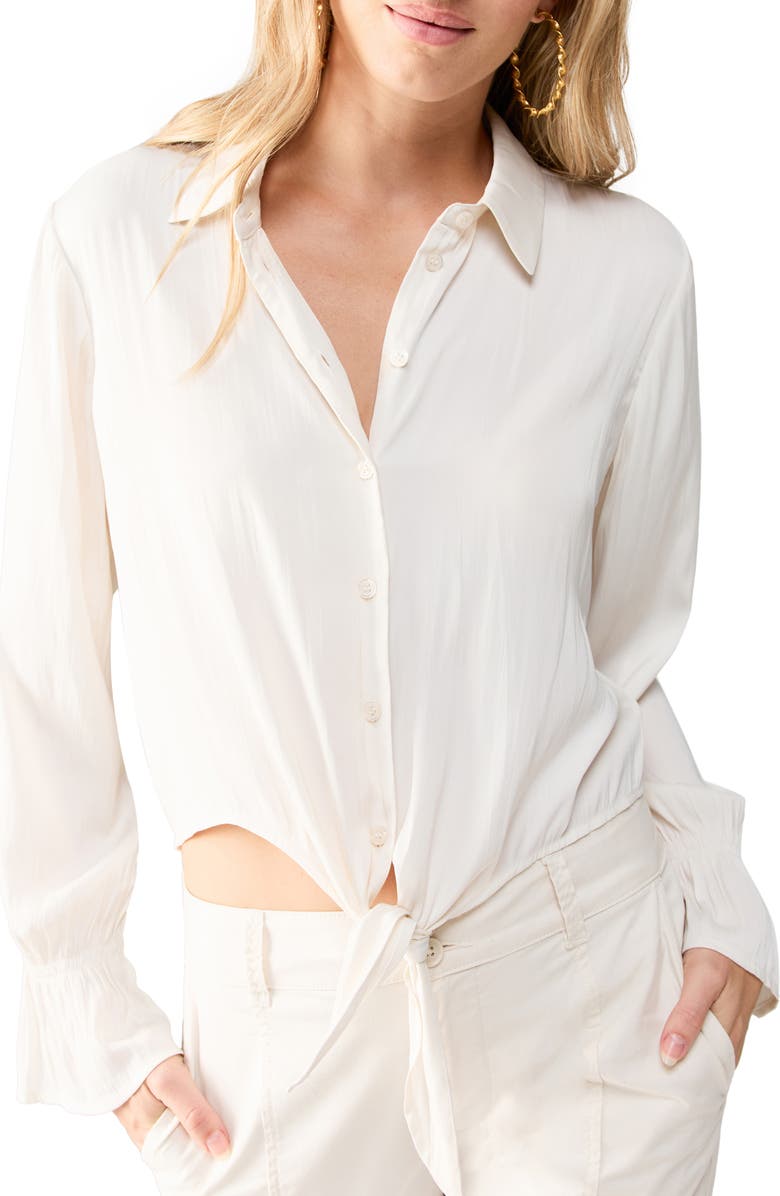 Sanctuary Girl Talk Tie Front Shirt, Alternate, color,