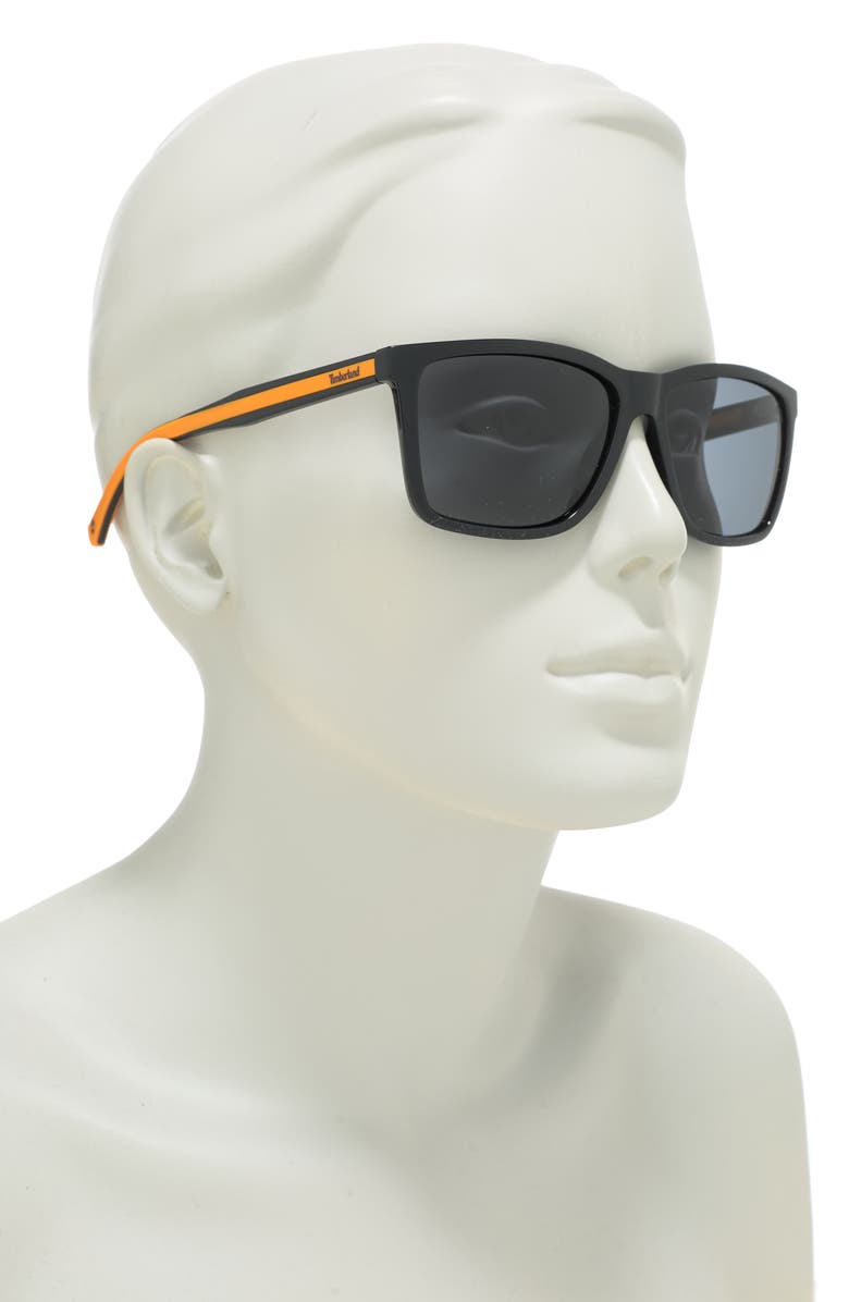 Timberland 57mm Injected Polarized Square Sunglasses, Alternate, color,