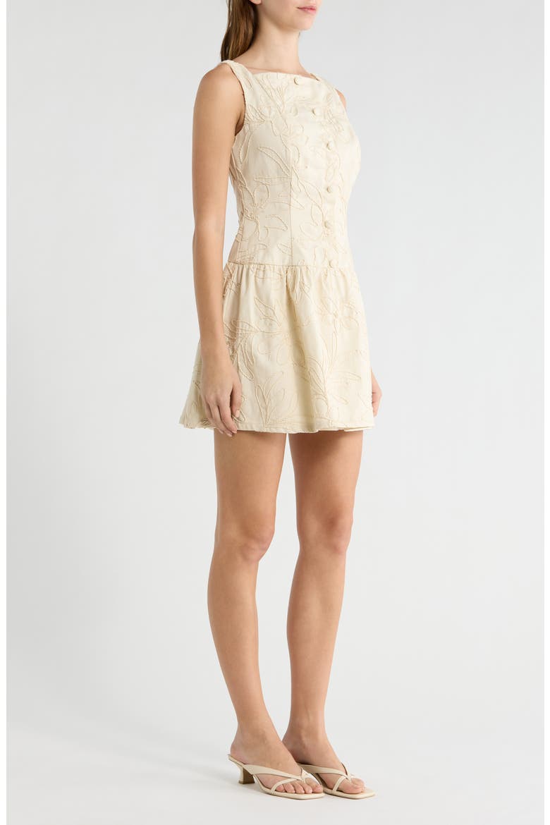 Floral Embroidery Cotton Dress, Alternate, color, IVORY
