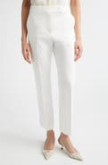 Max Mara Okra Crop Stretch Cotton Straight Leg Pants
