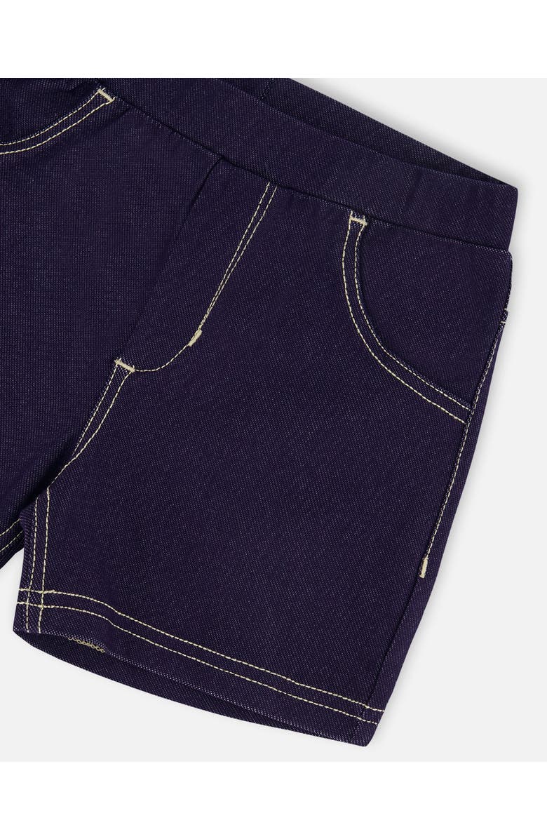 Deux par Deux Little Girl's Jegging Shorts Dark Denim Blue, Alternate, color, 