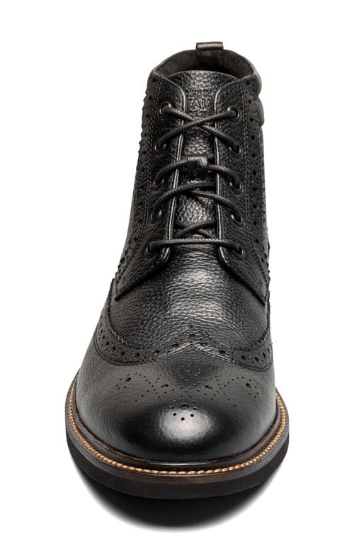 Nunn Bush Odell Ii Wingtip Boot In Black Tumbled