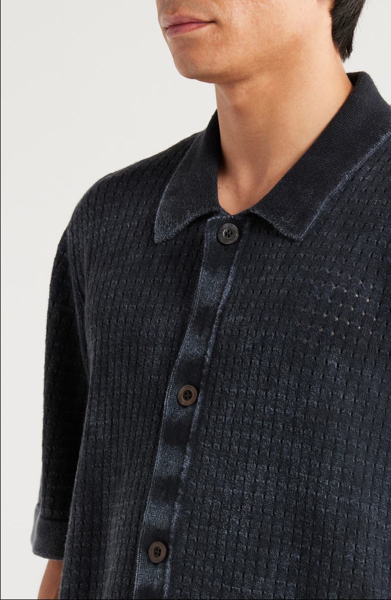 Corridor Acid Wash Pointelle Polo Top, Alternate, color, 