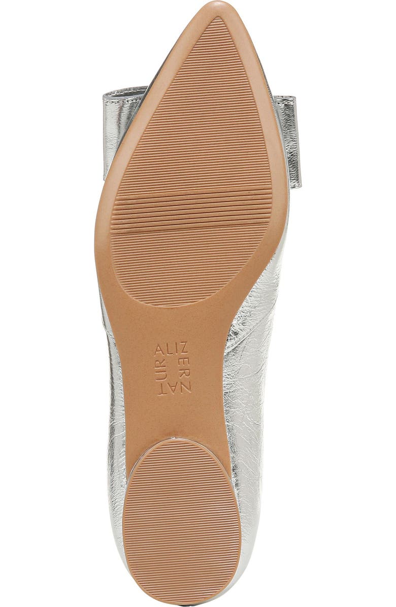 Naturalizer Havana Bow Pointed Toe Flat, Alternate, color, Silver