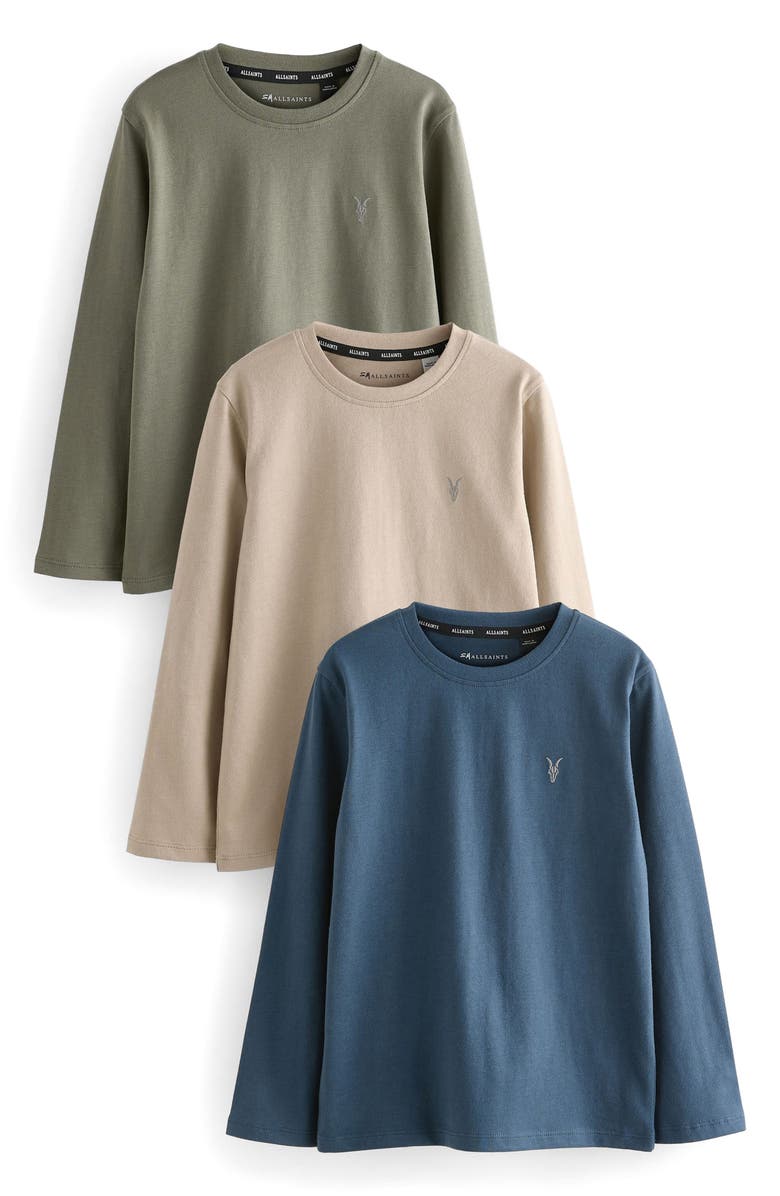 smALLSAINTS by ALLSAINTS Kids' Assorted 3-Pack Ramskull Embroidered T-Shirt, Main, color, 