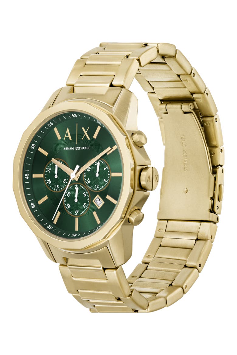 Chronograph Bracelet Watch, 44mm, Alternate, color, GOLD