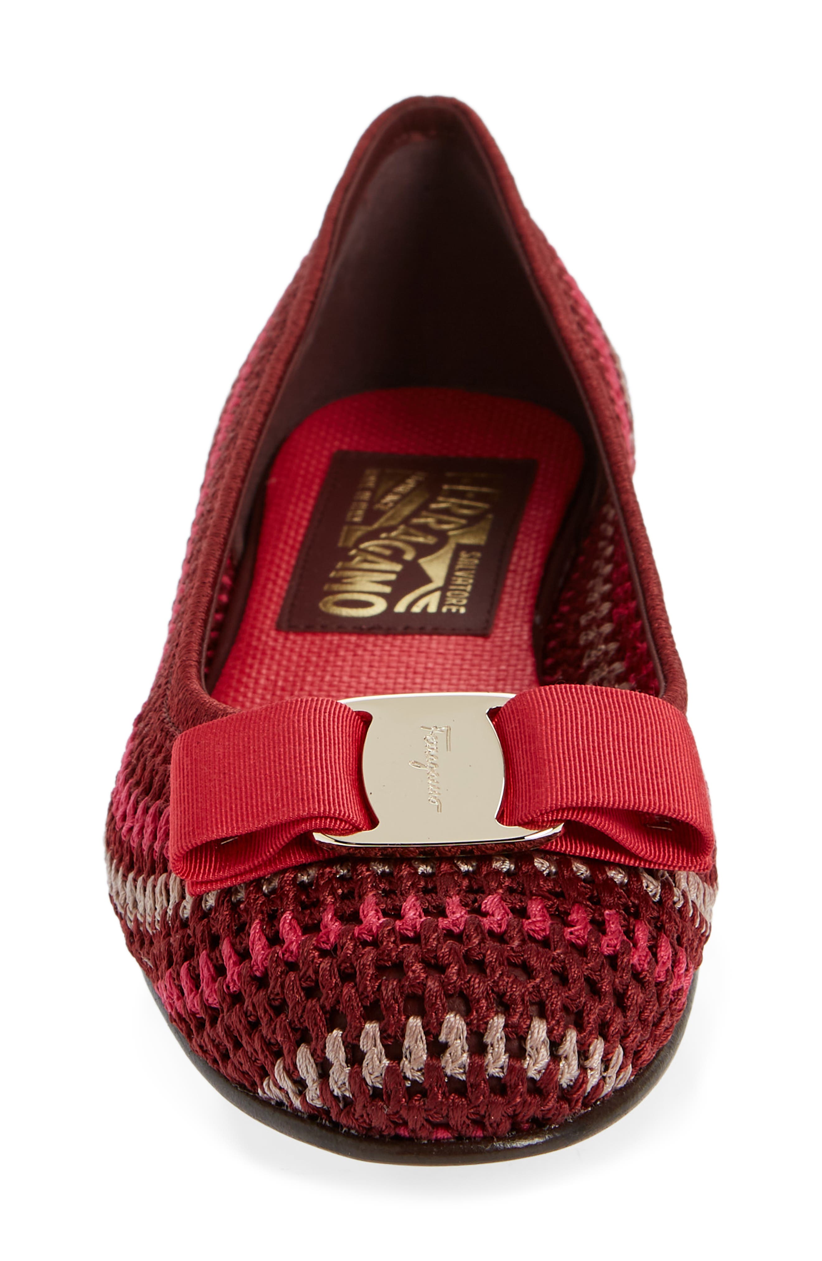 FERRAGAMO Varina Macramé Ballerina Flat, Alternate, color, 