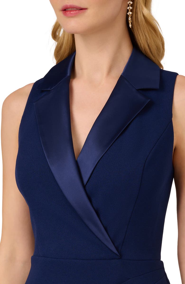 Adrianna Papell Sleeveless Tuxedo Sheath Dress, Alternate, color, 