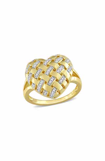 DELMAR Diamond Heart Lattice Ring - 0.129 ctw