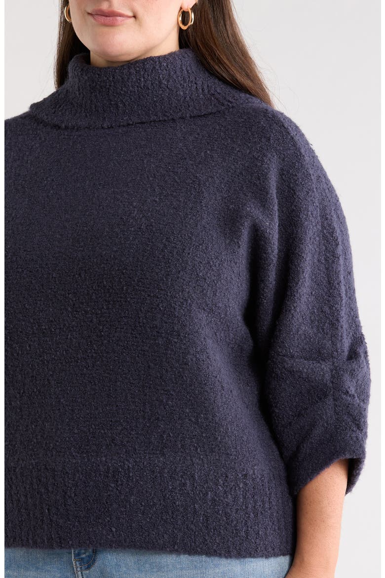 Dolman Blouson Sleeve Sweater, Alternate, color, BLUE CHARCOAL