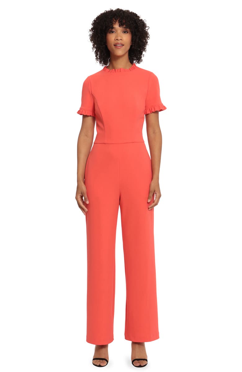 Maggy London Frill Detail Short Sleeve Jumpsuit, Alternate, color, 