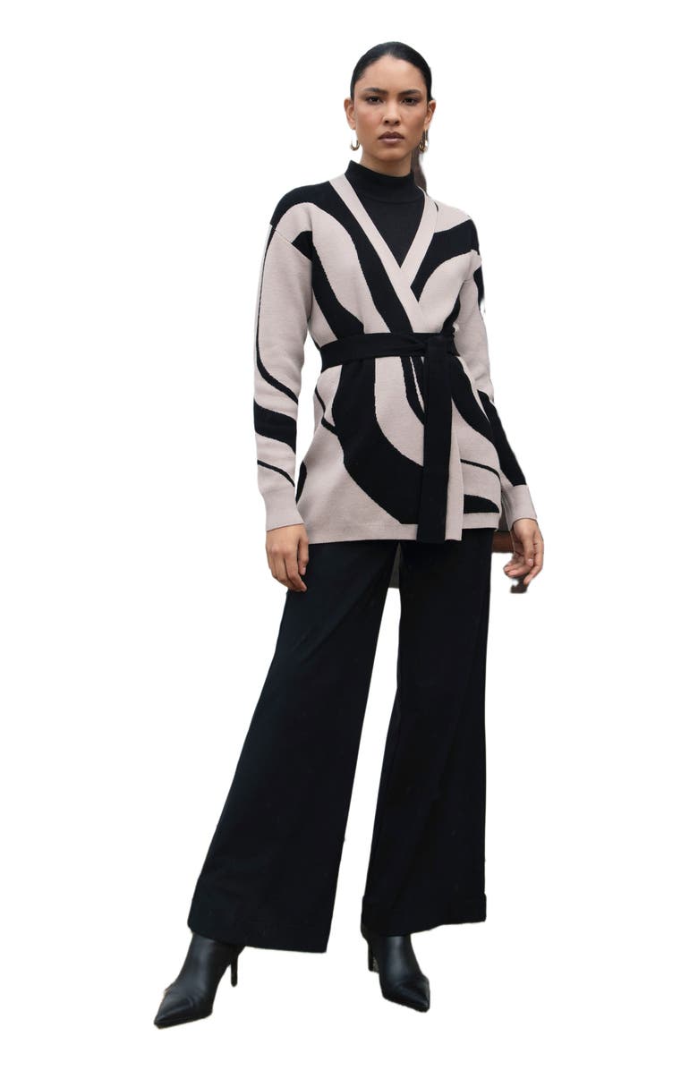 DIARRABLU Elma Knit Cardigan, Alternate, color, Luze Noir