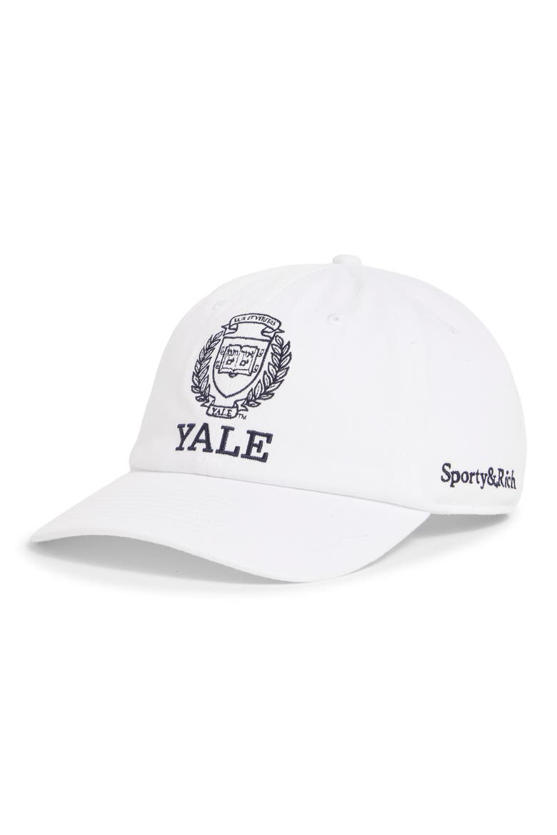 Yale Crest Classic Baseball Cap, Main, color, WHITE