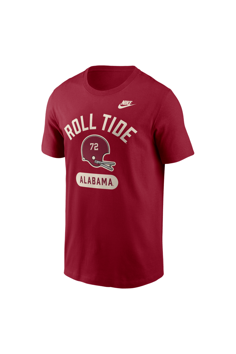 Men's Nike Crimson Alabama Crimson Tide Legacy Arch Helmet T-Shirt, Alternate, color, Crimson