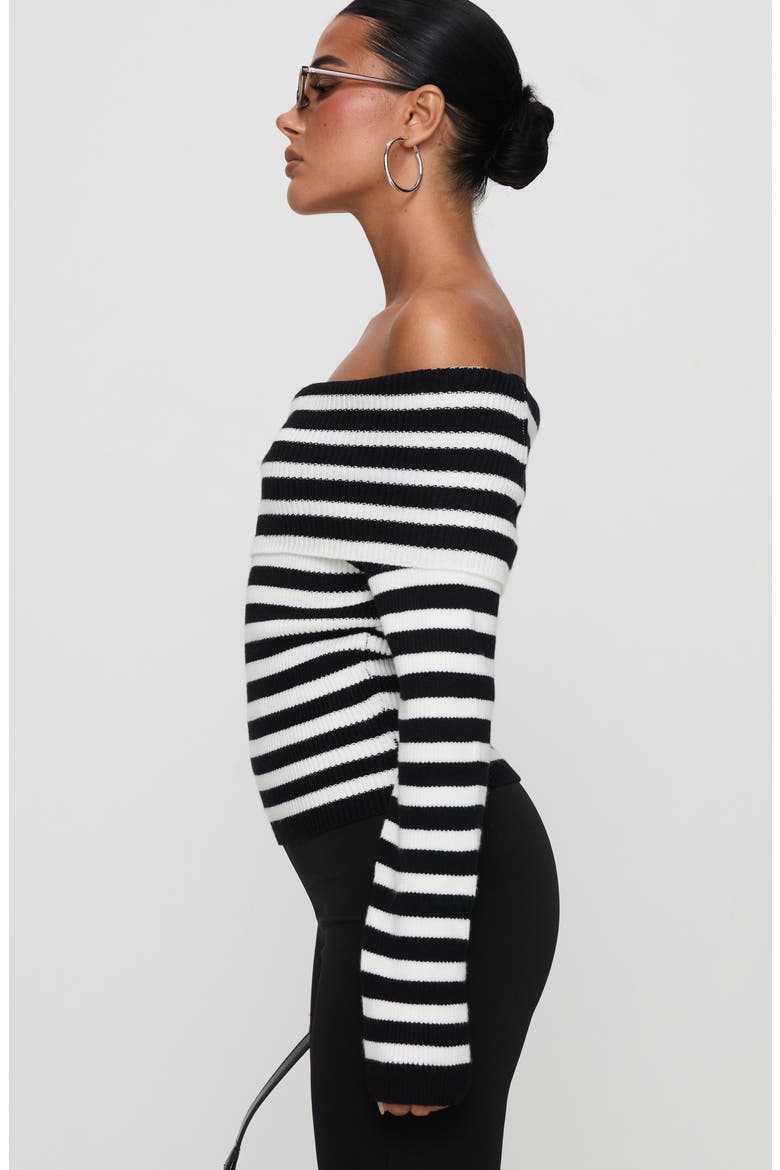 Danyel Off the Shoulder Striped Sweater, Alternate, color, MULTI