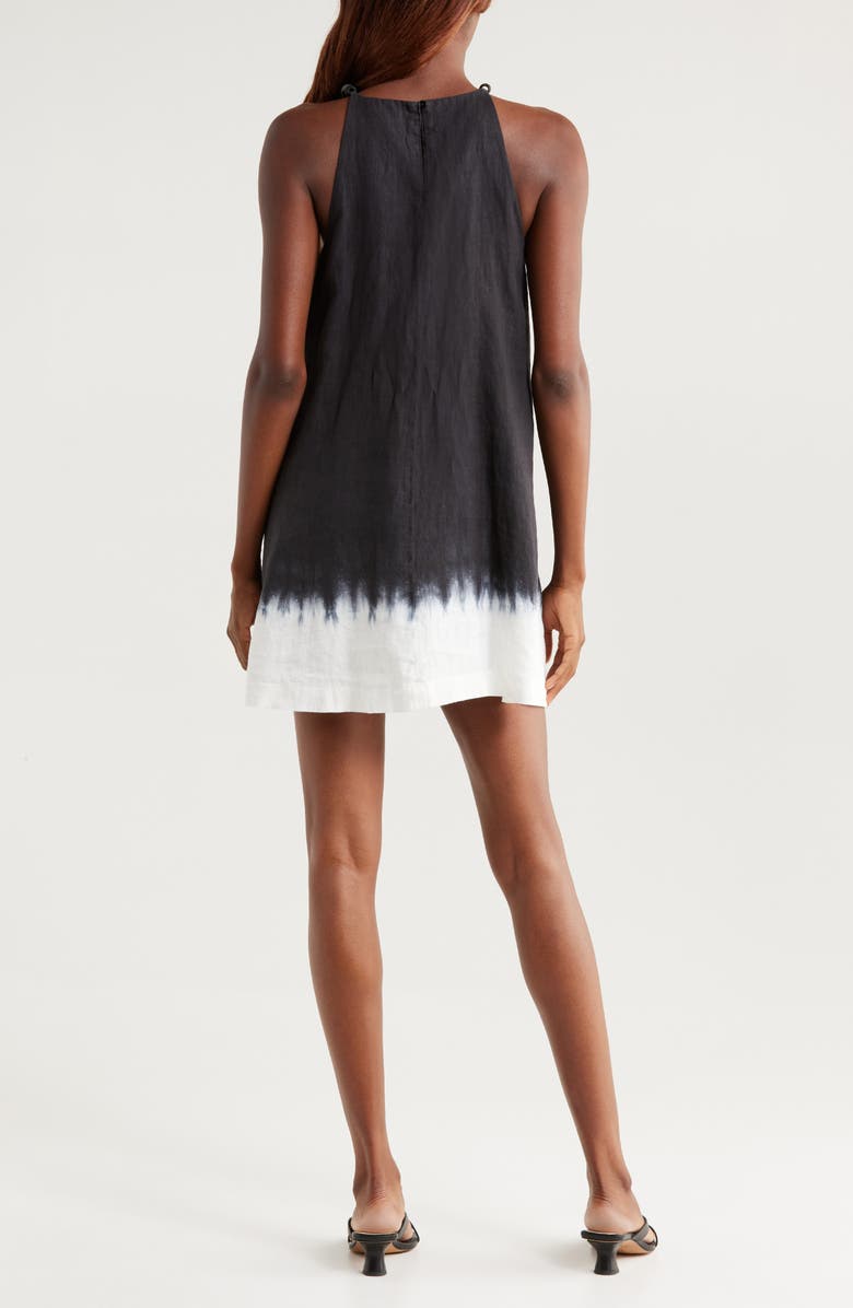 STAUD Cabo Dip Dye Sleeveless Linen Dress, Alternate, color, Onyx Ombre